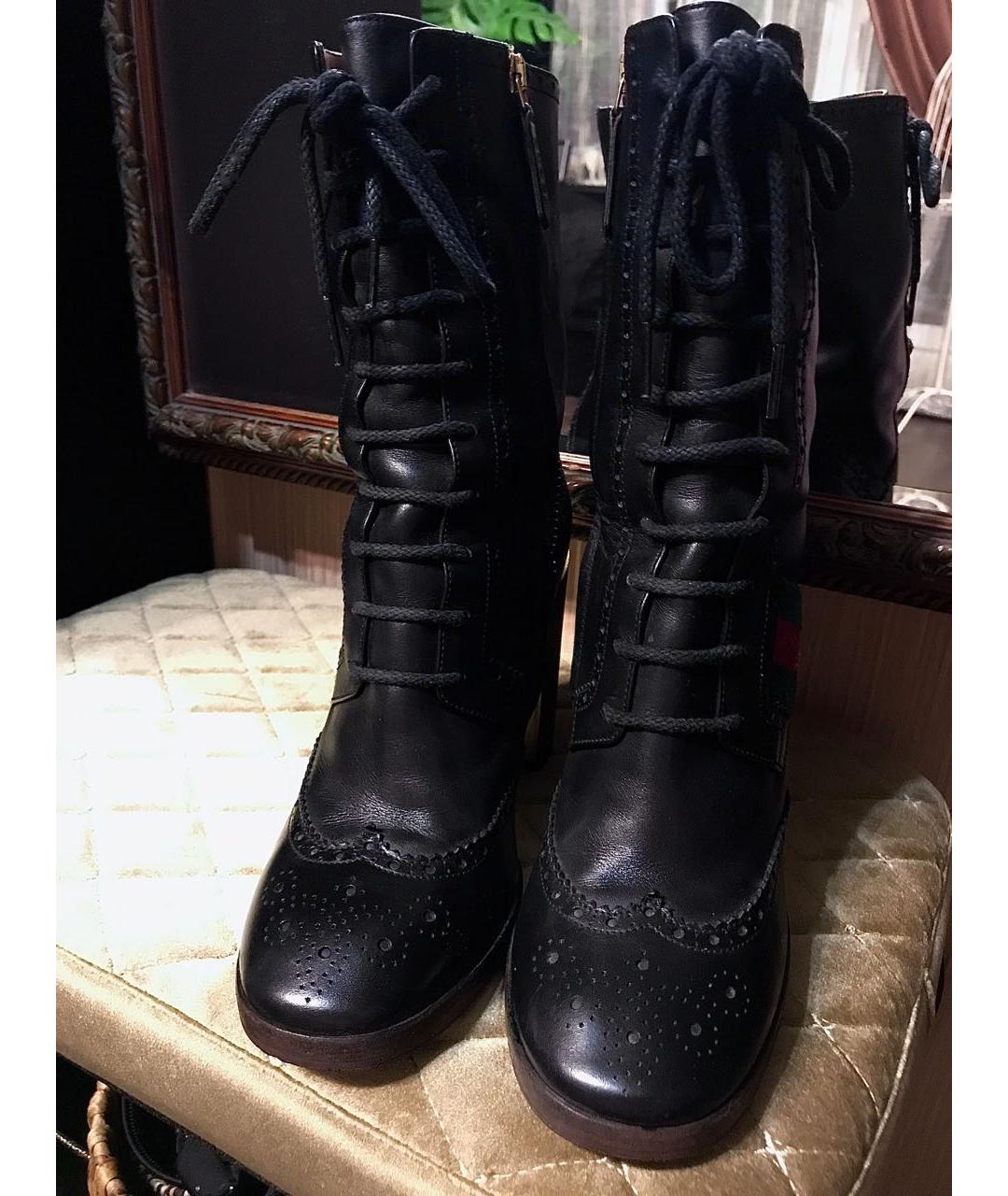 GUCCI Черные кожаные ботильоны, фото 2