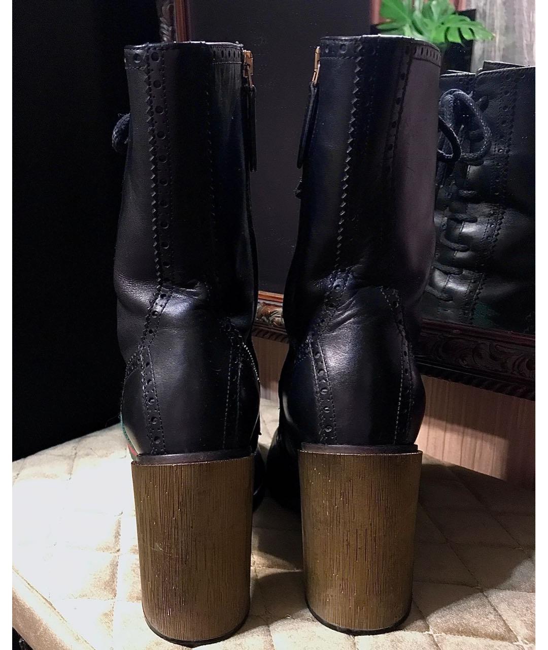 GUCCI Черные кожаные ботильоны, фото 4