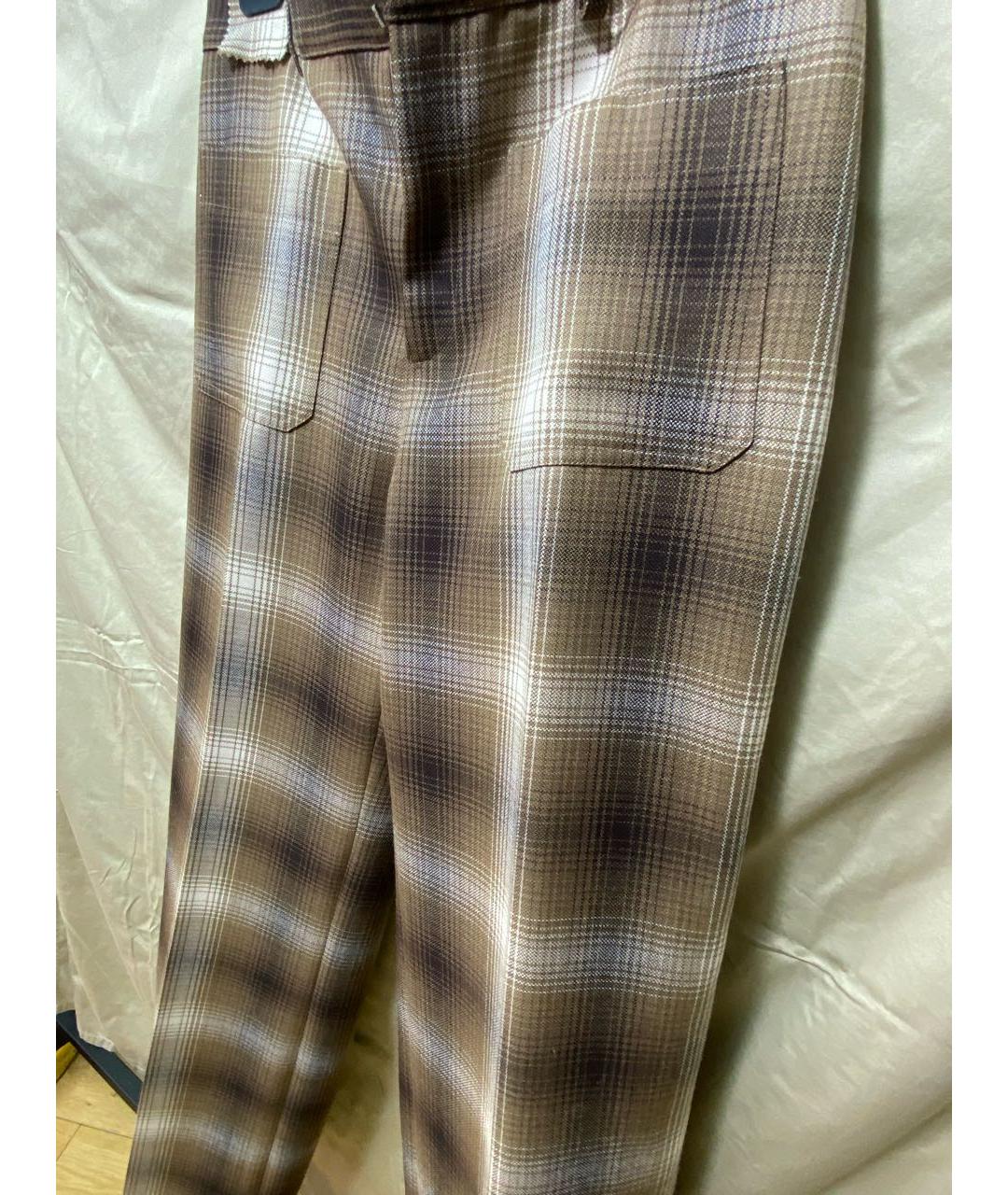 CHRISTIAN DIOR Коричневые шерстяные брюки широкие, фото 7