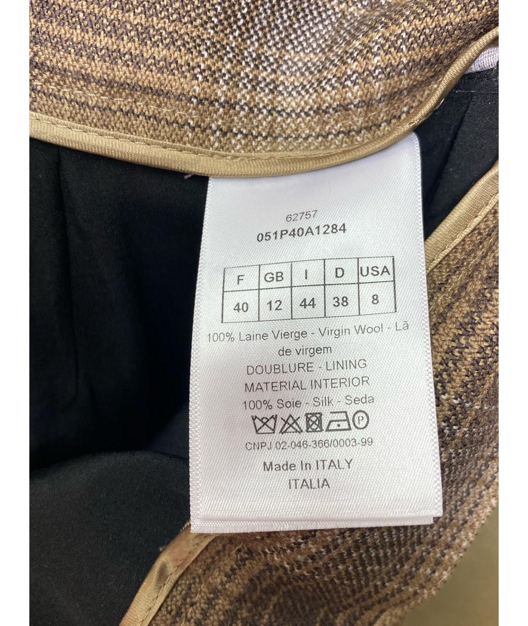 CHRISTIAN DIOR Коричневые шерстяные брюки широкие, фото 5