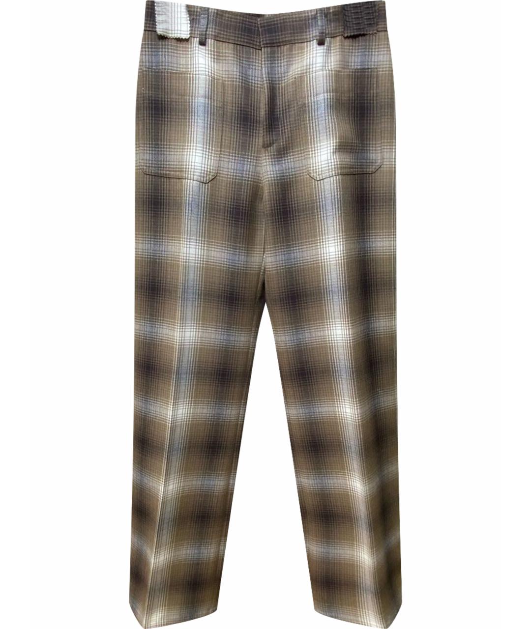 CHRISTIAN DIOR Коричневые шерстяные брюки широкие, фото 1