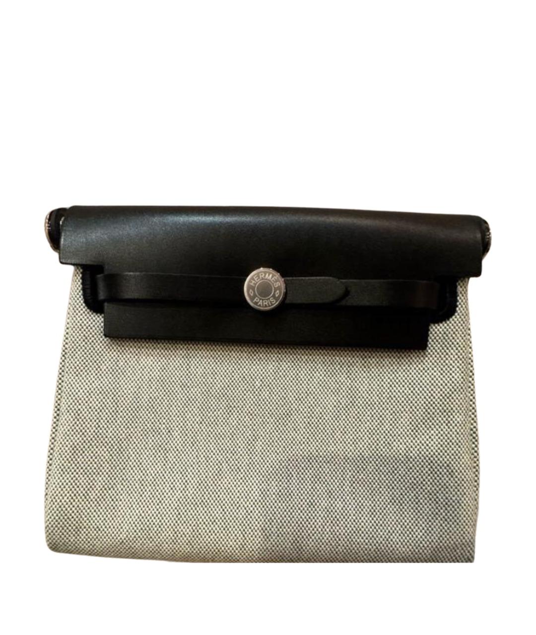 HERMES Серая тканевая сумка через плечо, фото 1