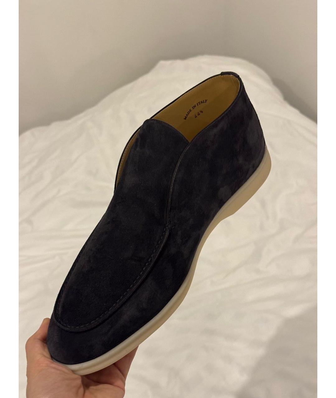 LORO PIANA Черные замшевые лоферы, фото 2