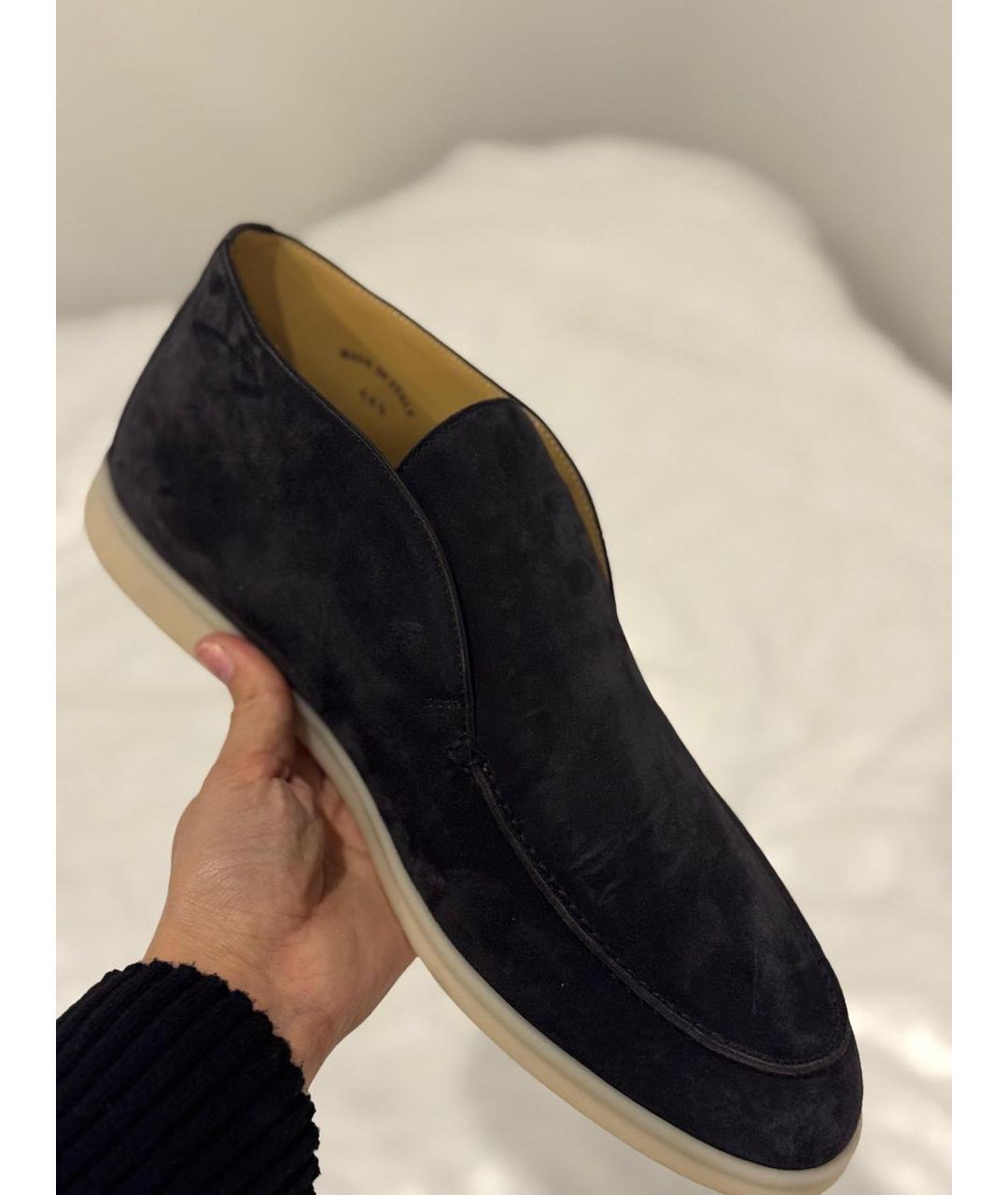LORO PIANA Черные замшевые лоферы, фото 5