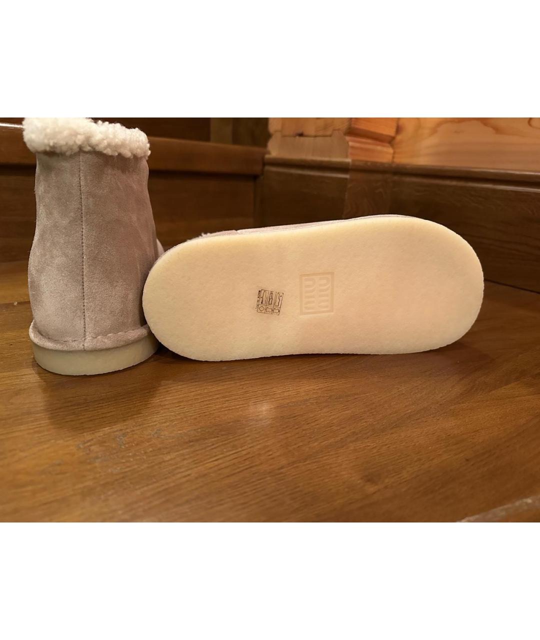 MIU MIU Бежевые замшевые полусапоги, фото 3