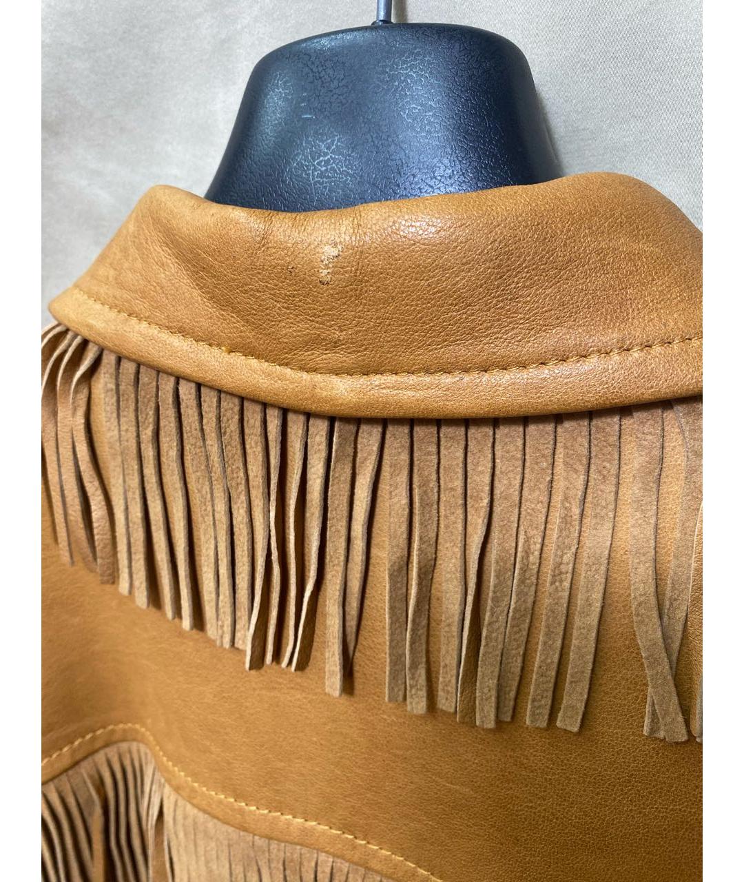 DSQUARED2 Бежевая кожаная куртка, фото 4