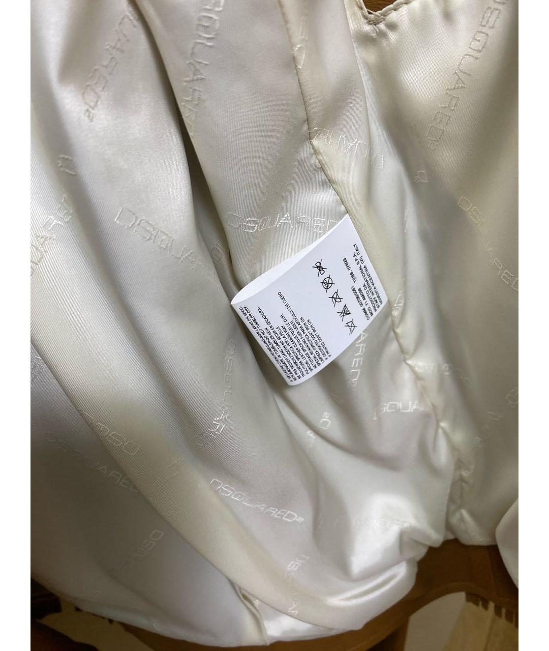 DSQUARED2 Бежевая кожаная куртка, фото 5