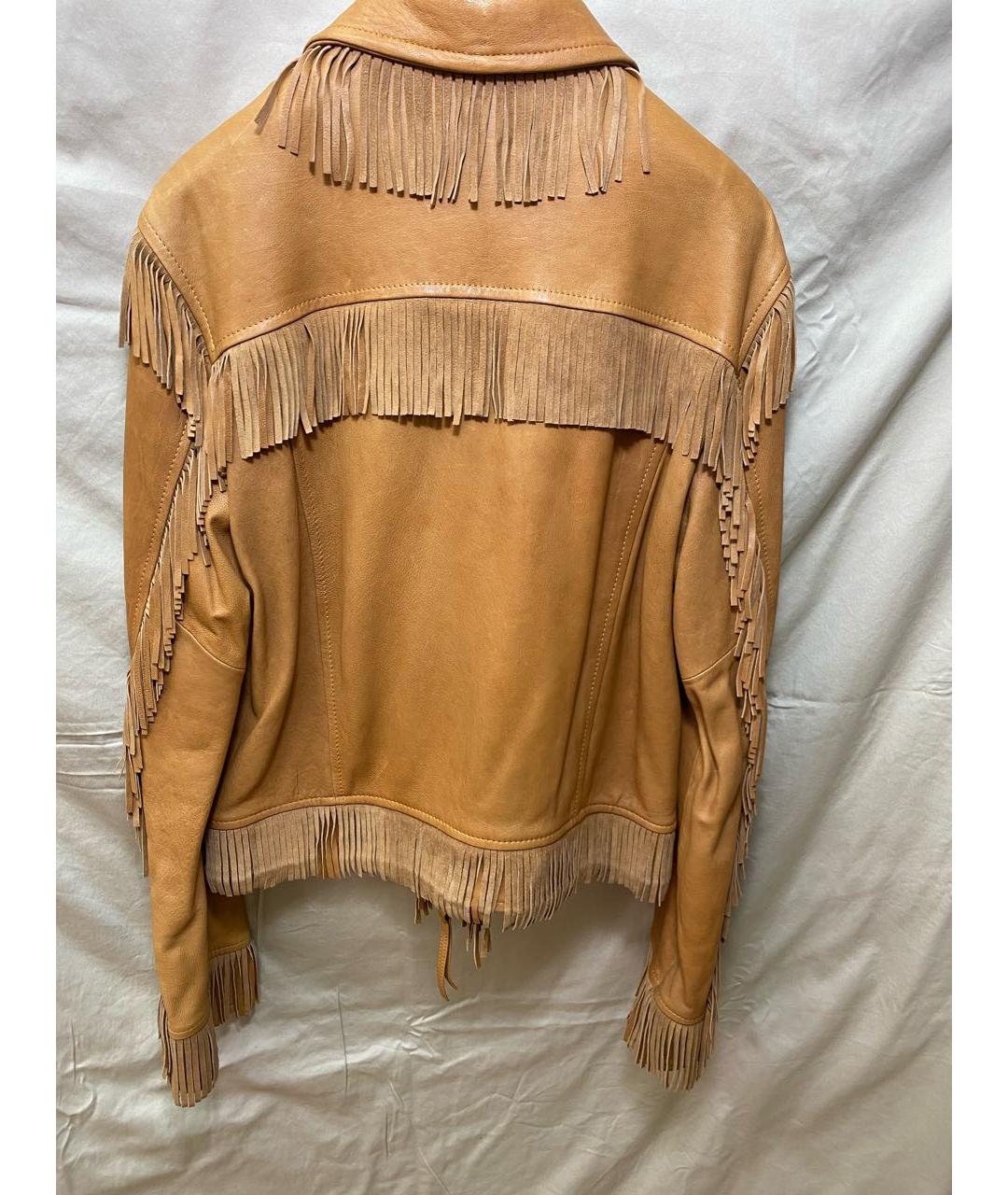 DSQUARED2 Бежевая кожаная куртка, фото 2