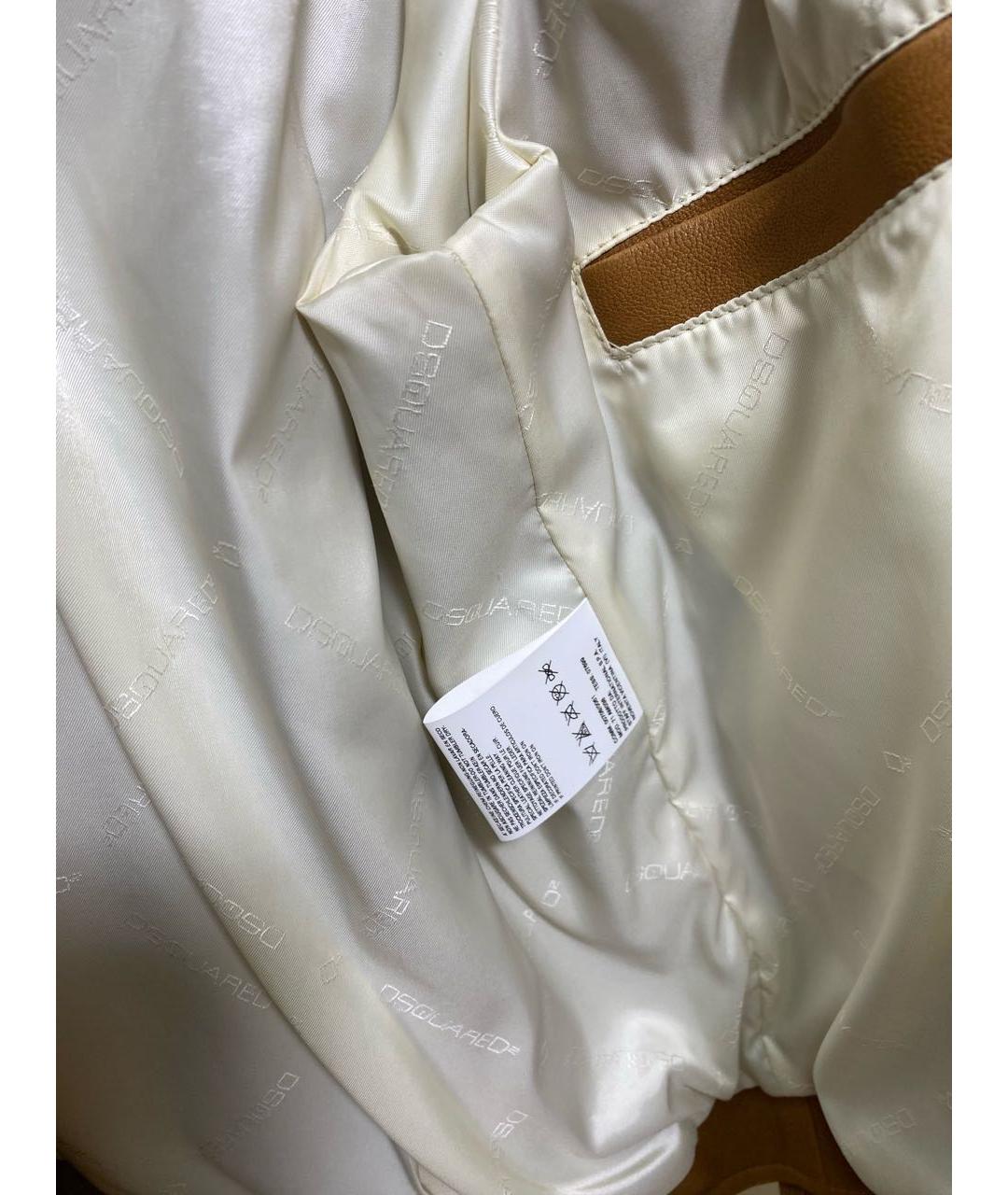 DSQUARED2 Бежевая кожаная куртка, фото 6