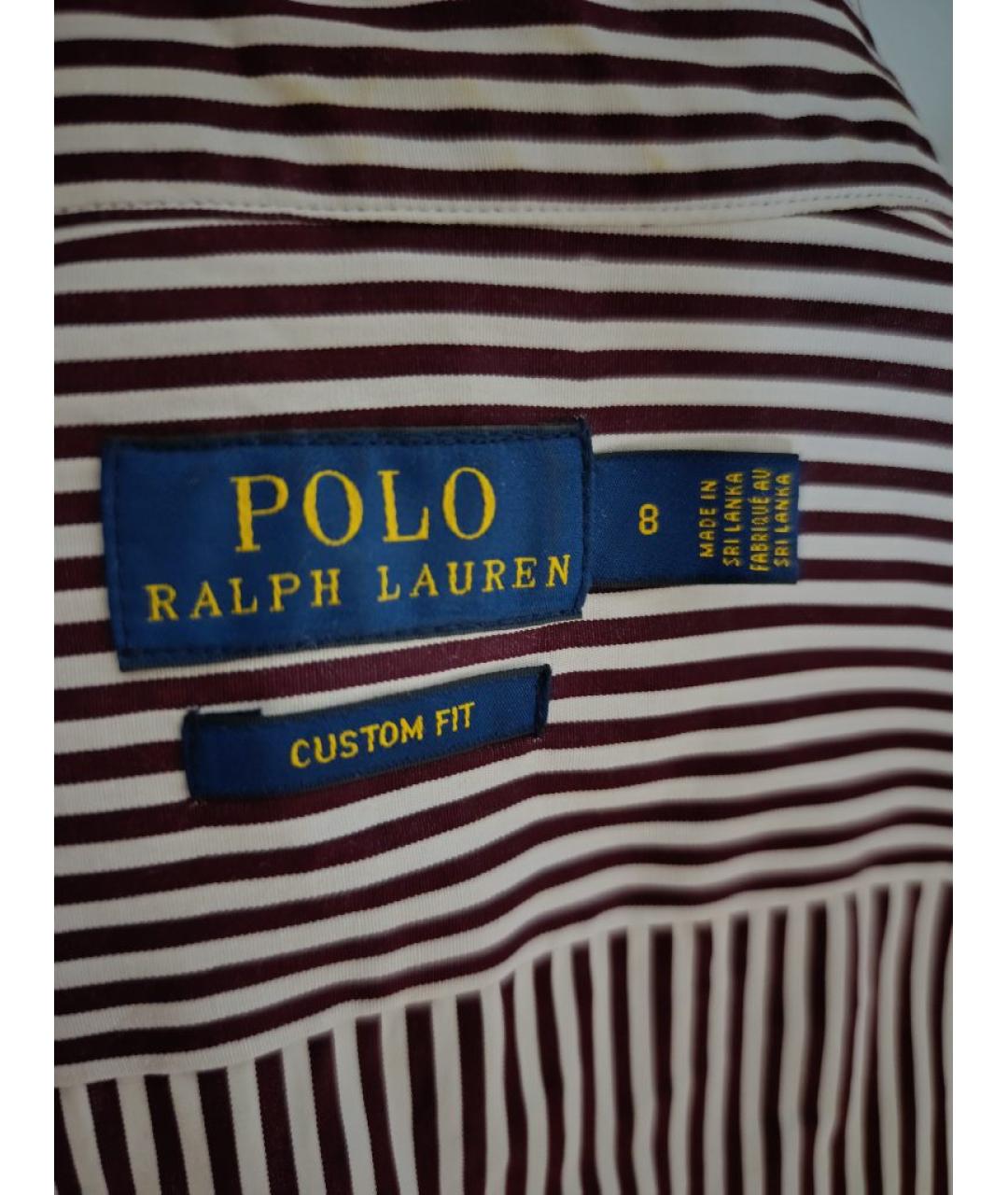 POLO RALPH LAUREN Бордовая хлопковая рубашка, фото 6