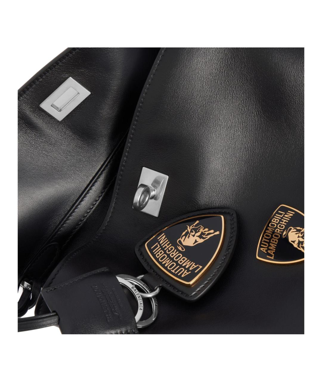 BALENCIAGA Черная кожаная сумка на плечо, фото 6