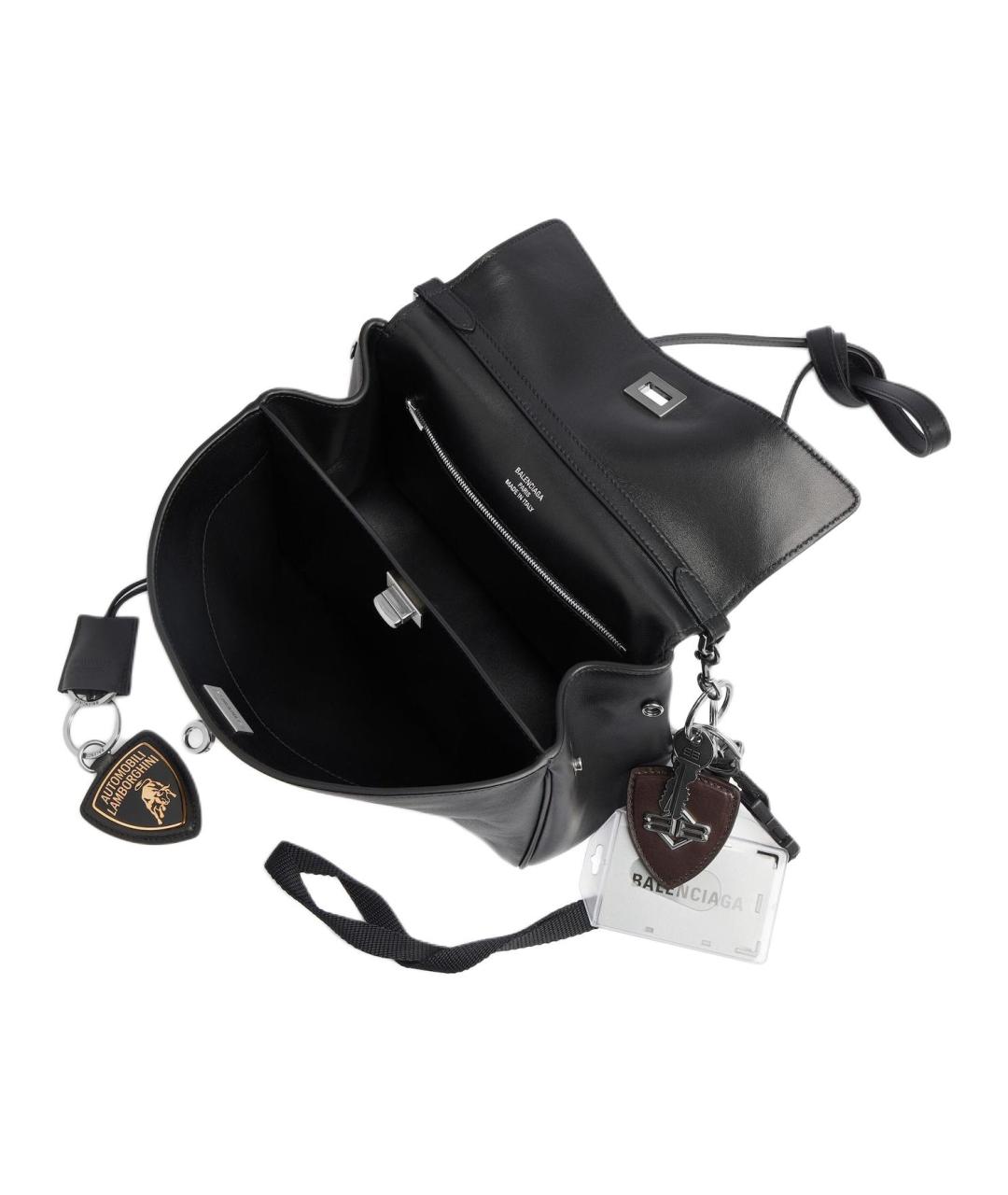 BALENCIAGA Черная кожаная сумка на плечо, фото 5