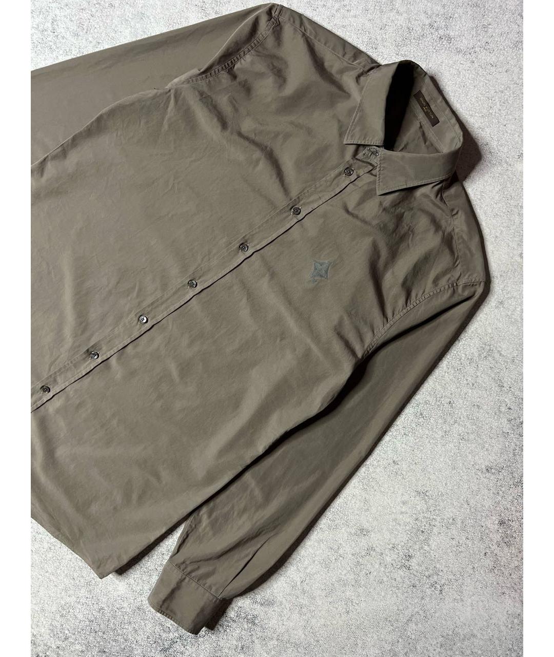 LOUIS VUITTON Хаки хлопковая классическая рубашка, фото 3