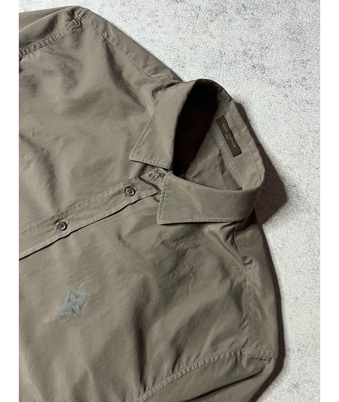 LOUIS VUITTON Хаки хлопковая классическая рубашка, фото 4