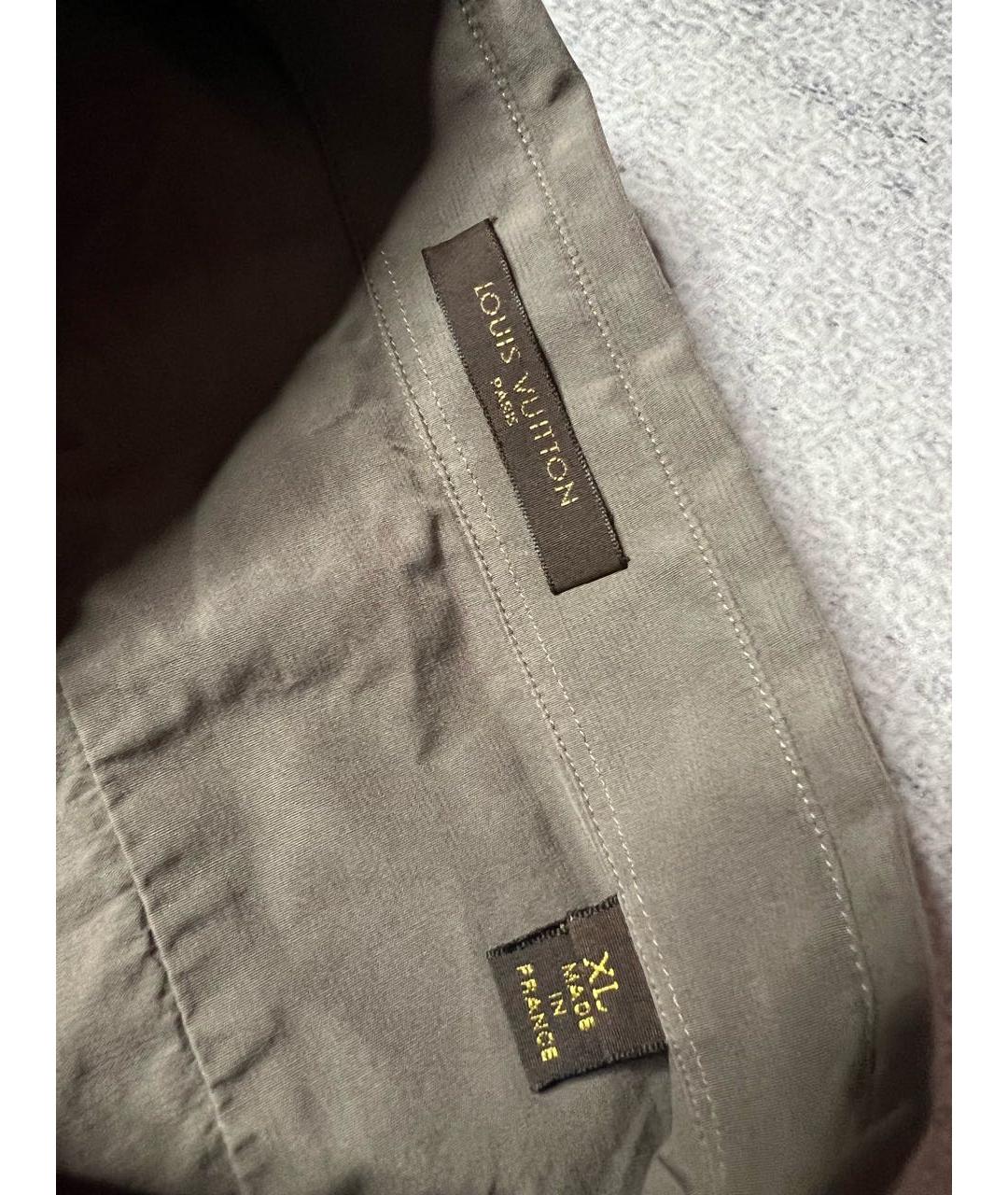 LOUIS VUITTON Хаки хлопковая классическая рубашка, фото 5