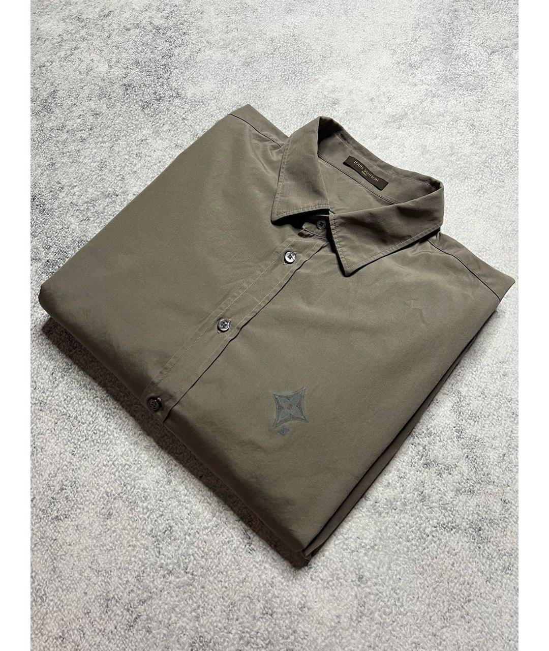 LOUIS VUITTON Хаки хлопковая классическая рубашка, фото 2