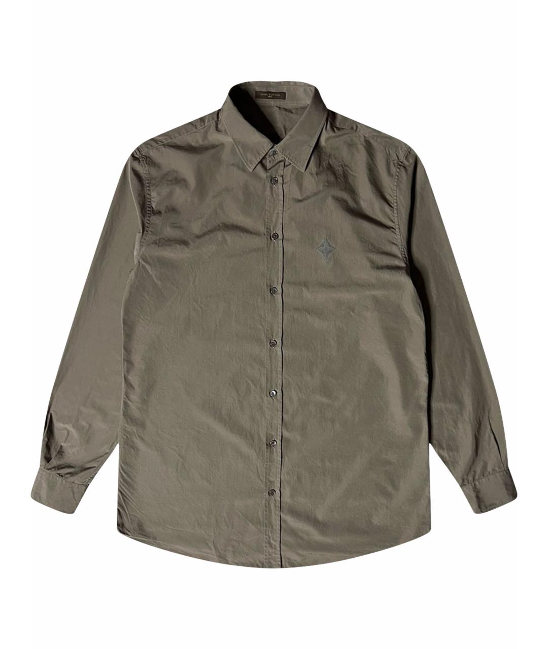 LOUIS VUITTON Хаки хлопковая классическая рубашка, фото 1