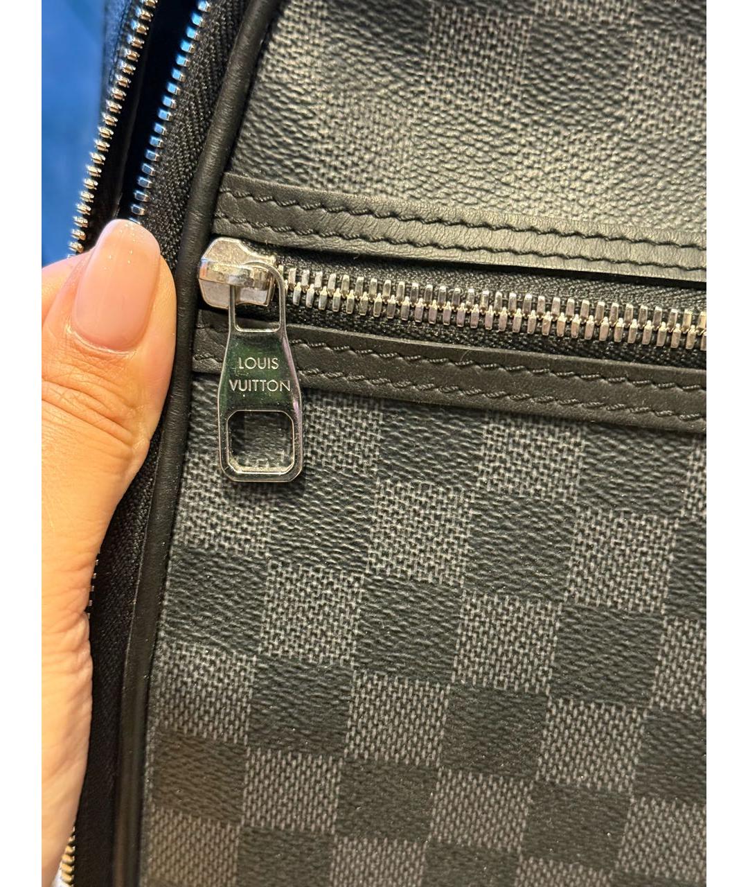 LOUIS VUITTON Антрацитовый кожаный рюкзак, фото 6