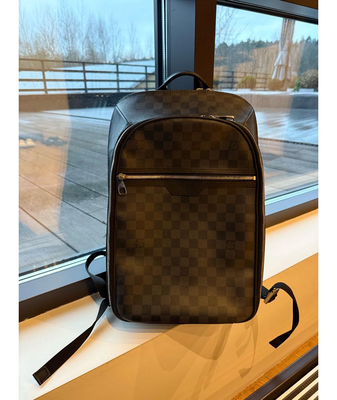 LOUIS VUITTON Антрацитовый кожаный рюкзак, фото 8