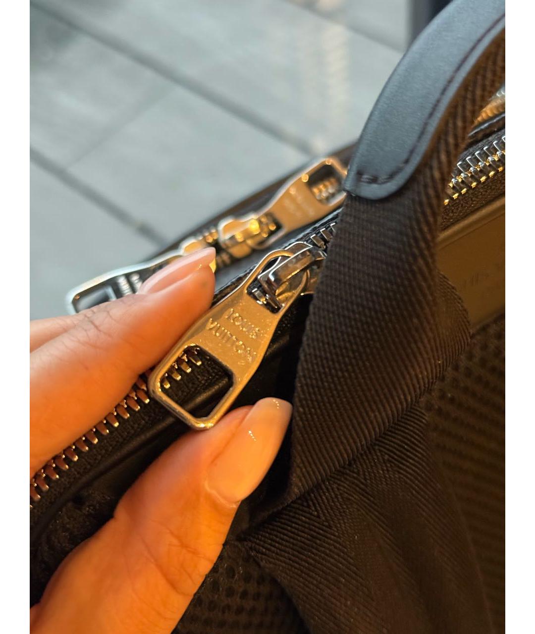 LOUIS VUITTON Антрацитовый кожаный рюкзак, фото 5