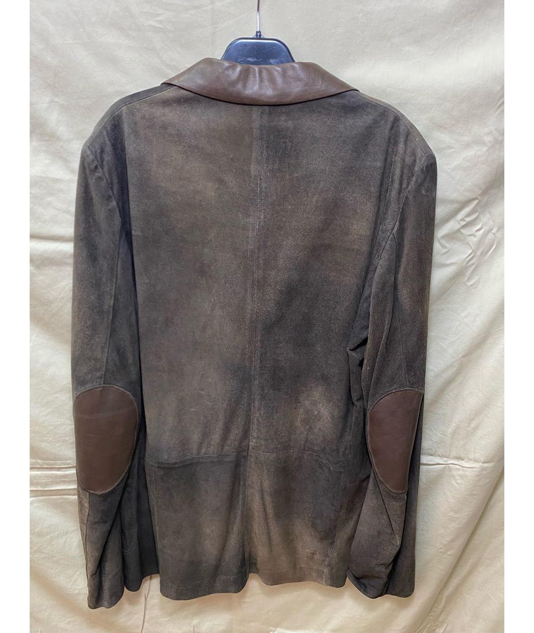 ALEXANDER MCQUEEN Серый кожаный пиджак, фото 2