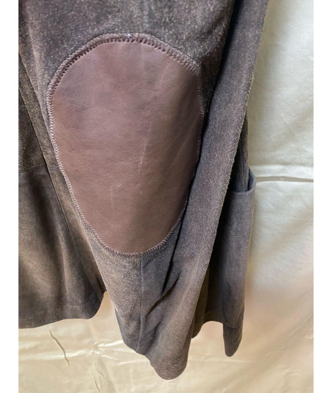 ALEXANDER MCQUEEN Серый кожаный пиджак, фото 7