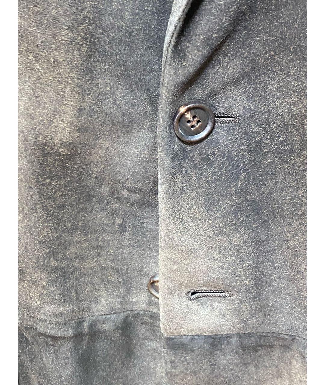 ALEXANDER MCQUEEN Серый кожаный пиджак, фото 4