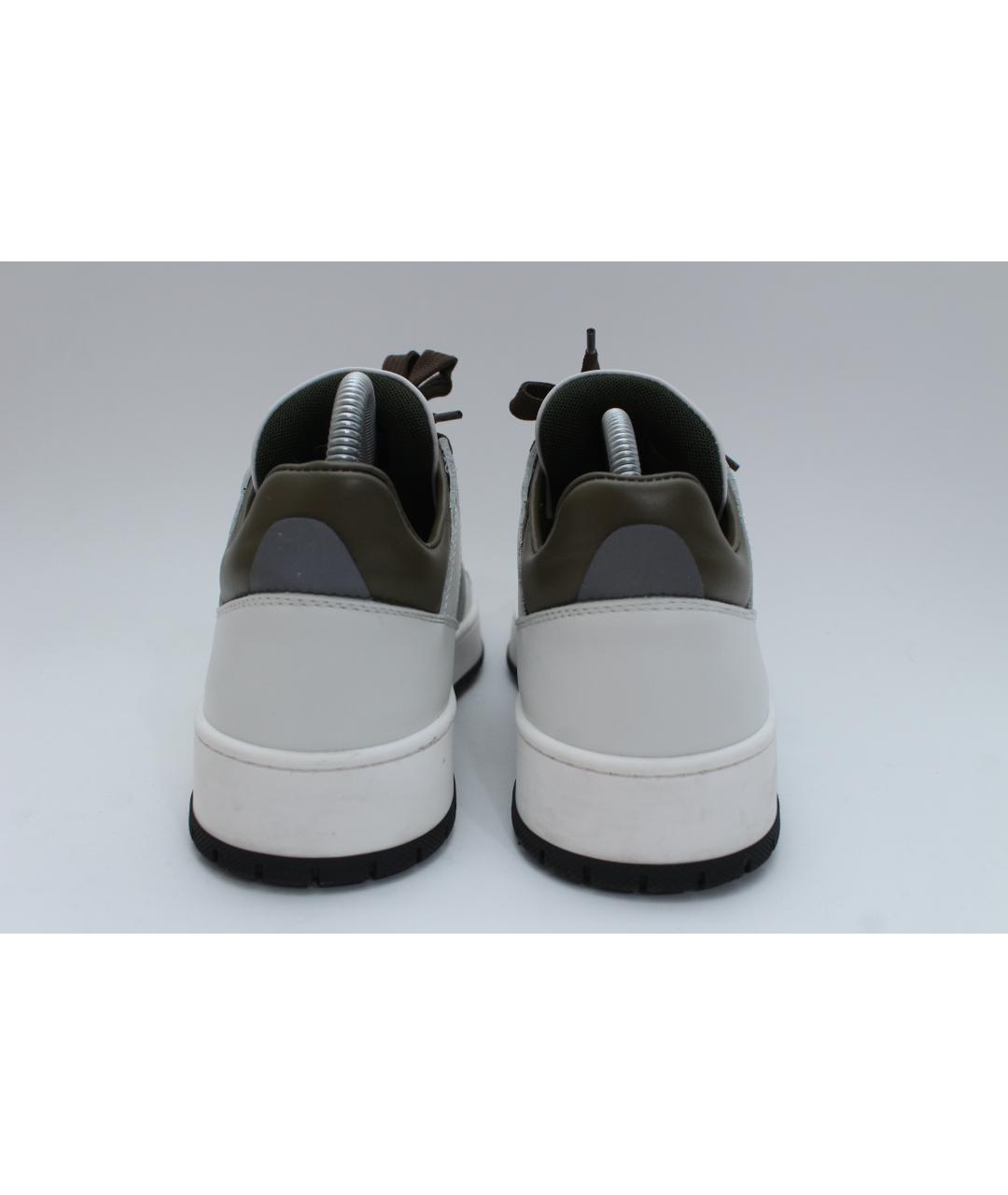 ROBERTO CAVALLI Белые кожаные низкие кроссовки / кеды, фото 7