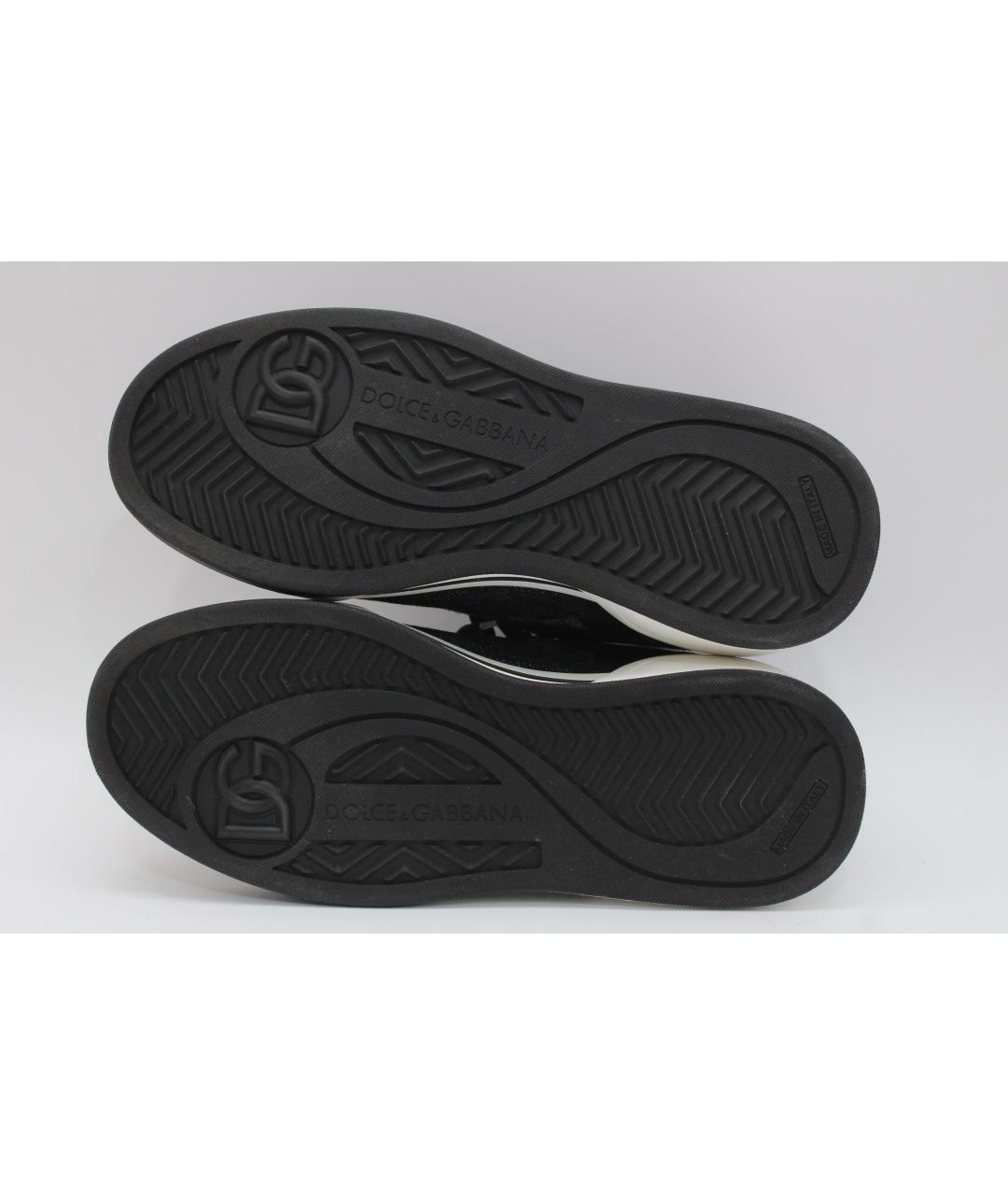 DOLCE&GABBANA Темно-синие текстильные низкие кроссовки / кеды, фото 8