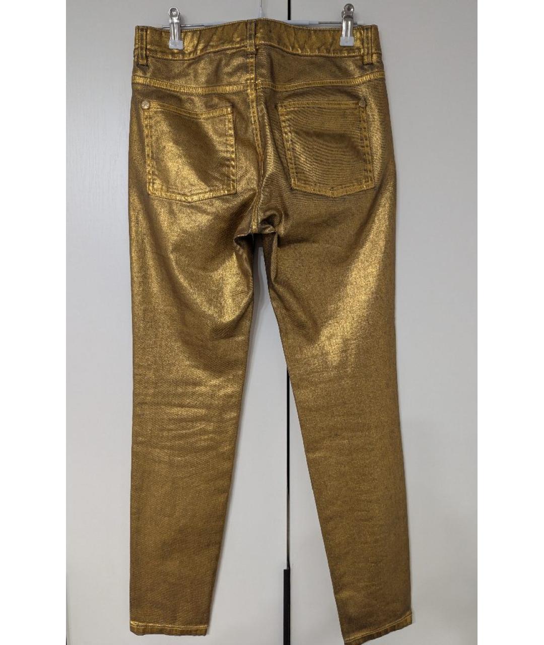 CHANEL Золотые хлопковые джинсы слим, фото 2