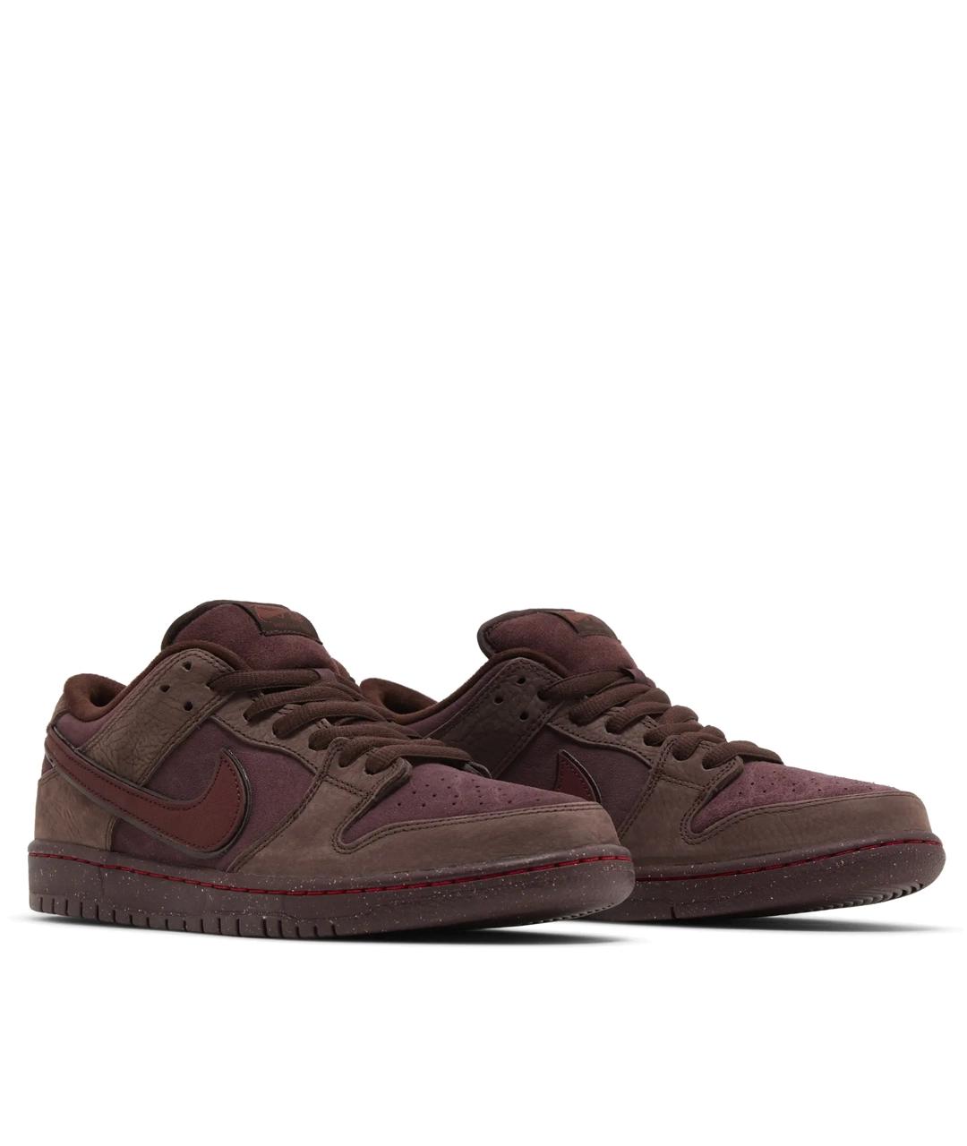 NIKE Бордовые кожаные низкие кроссовки / кеды, фото 2