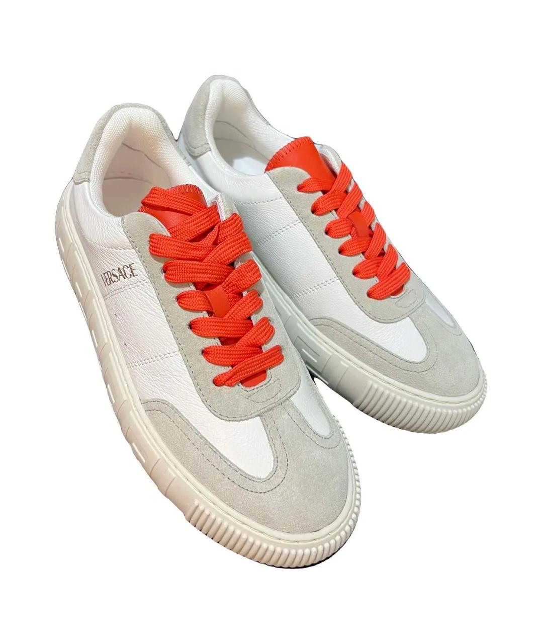 VERSACE Белые кожаные кеды, фото 4