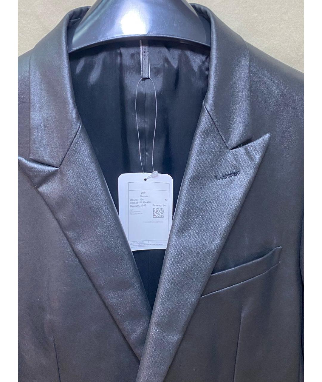 CHRISTIAN DIOR Черный хлопковый пиджак, фото 3