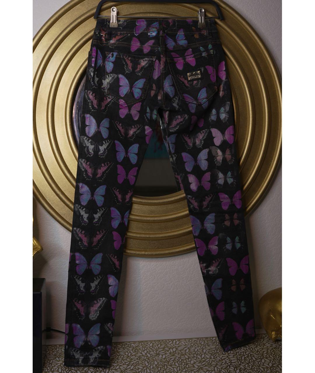 PHILIPP PLEIN Мульти хлопковые джинсы слим, фото 2