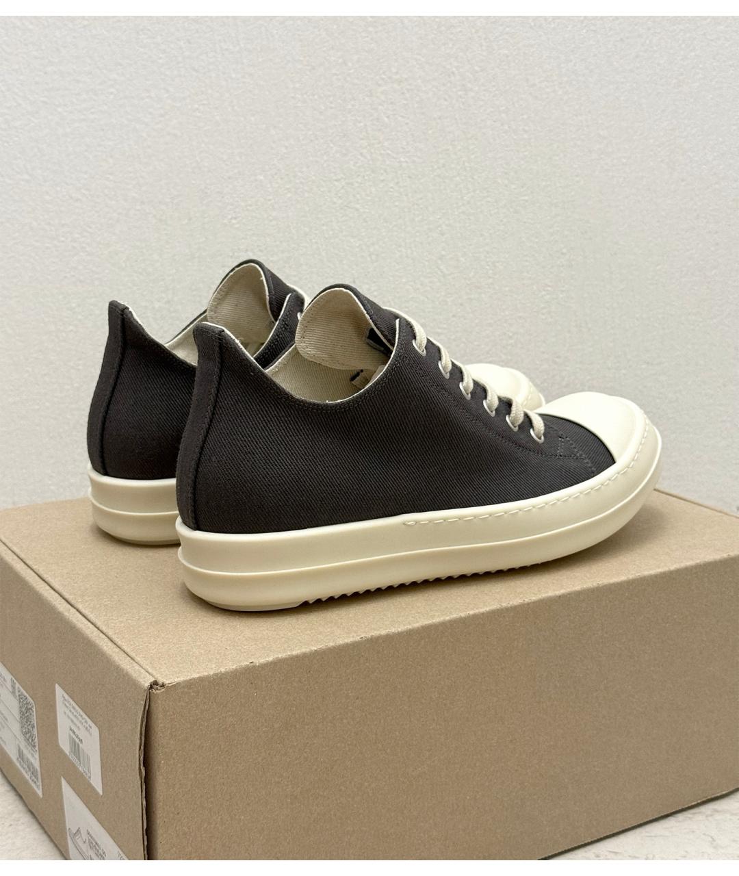 RICK OWENS Серые низкие кроссовки / кеды, фото 4