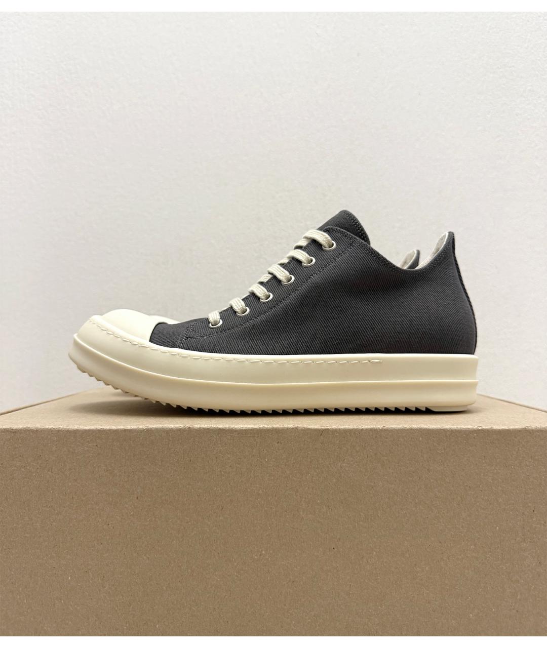 RICK OWENS Серые низкие кроссовки / кеды, фото 6