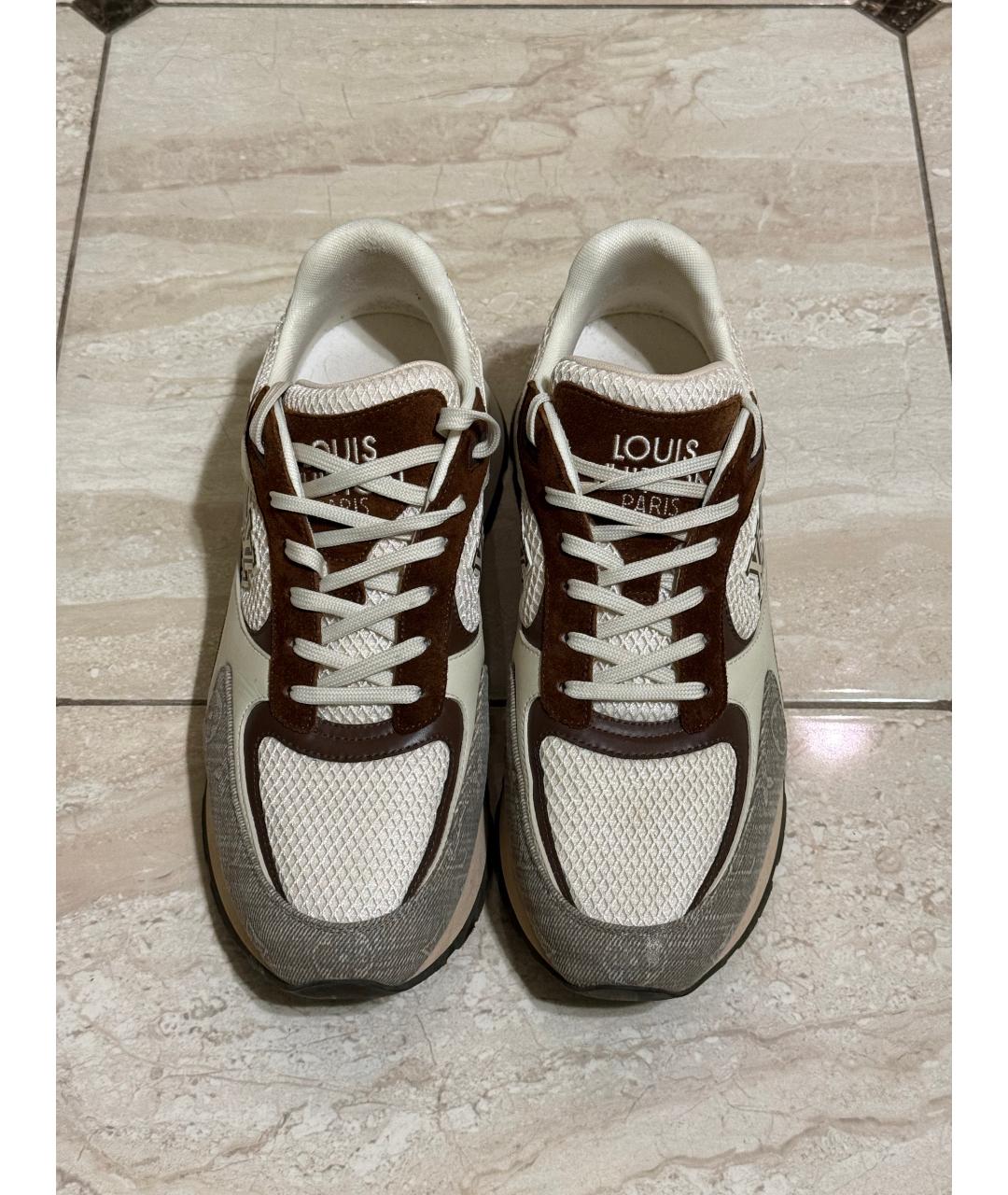 LOUIS VUITTON Бежевые текстильные низкие кроссовки / кеды, фото 2