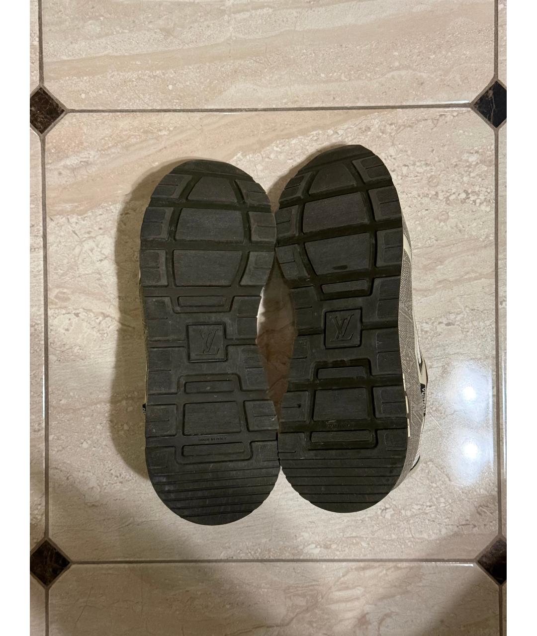 LOUIS VUITTON Бежевые текстильные низкие кроссовки / кеды, фото 5