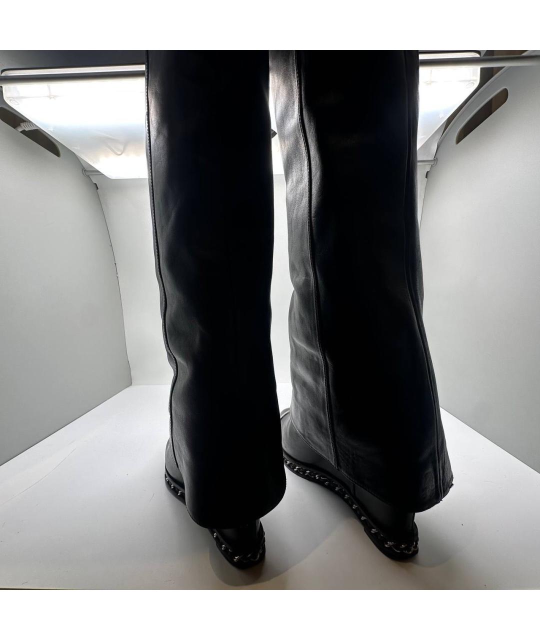 CHANEL Черные кожаные сапоги, фото 4