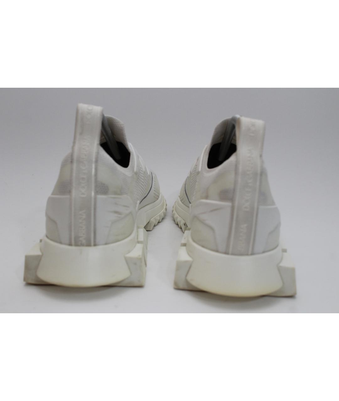 DOLCE&GABBANA Белые текстильные низкие кроссовки / кеды, фото 5