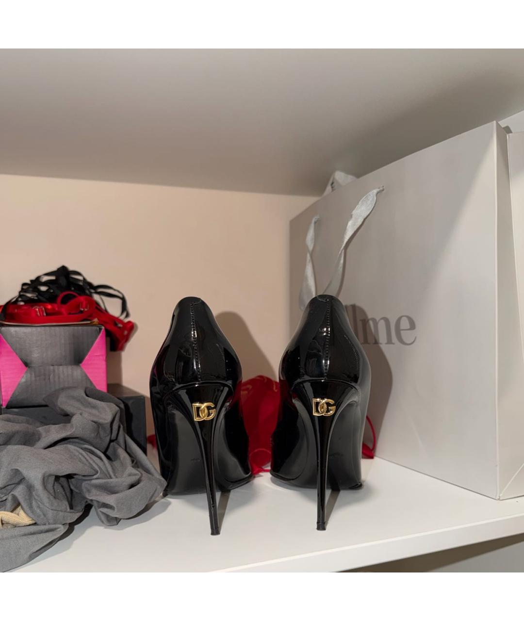 DOLCE&GABBANA Черные туфли из лакированной кожи, фото 4