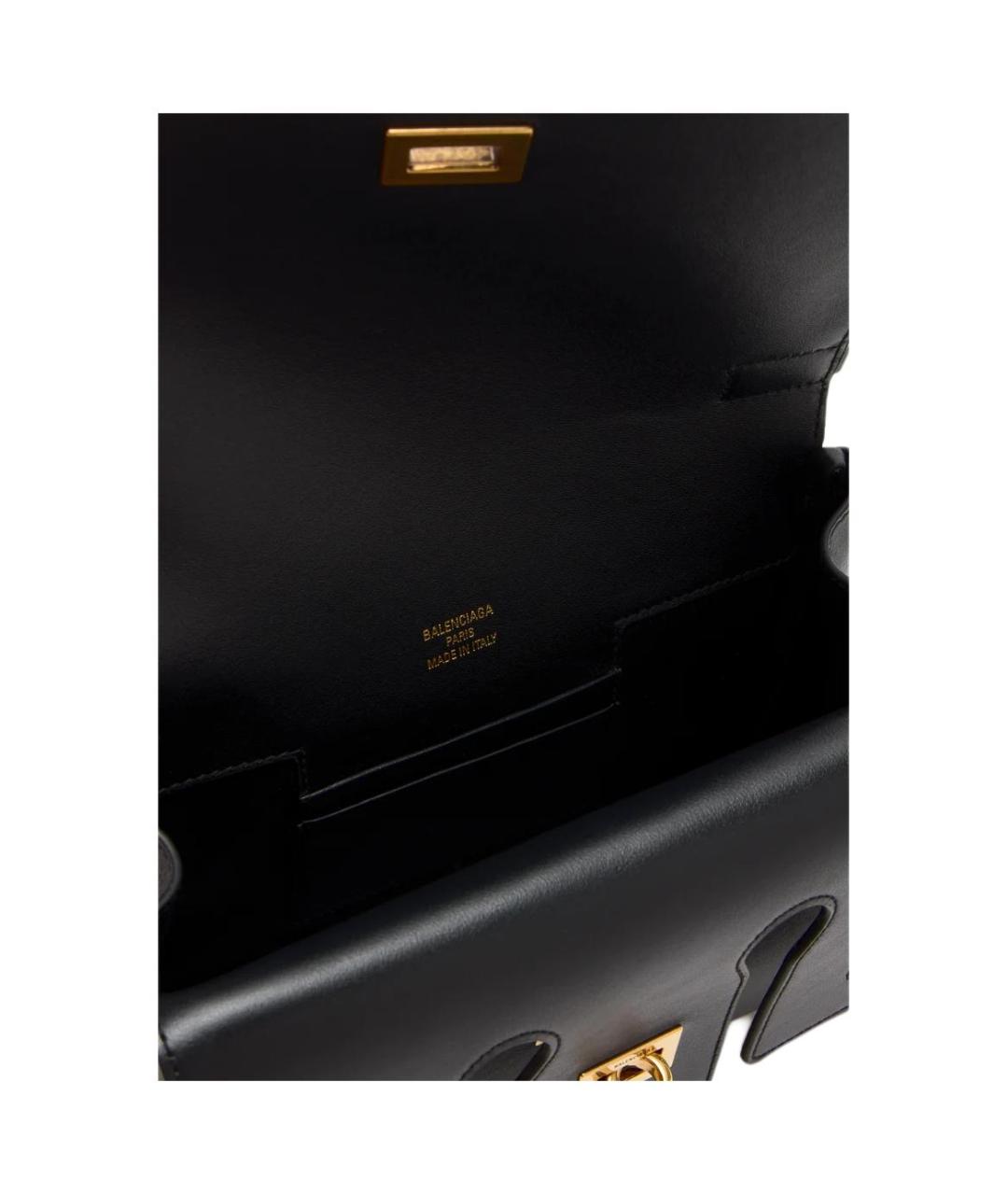 BALENCIAGA Черная кожаная сумка через плечо, фото 3