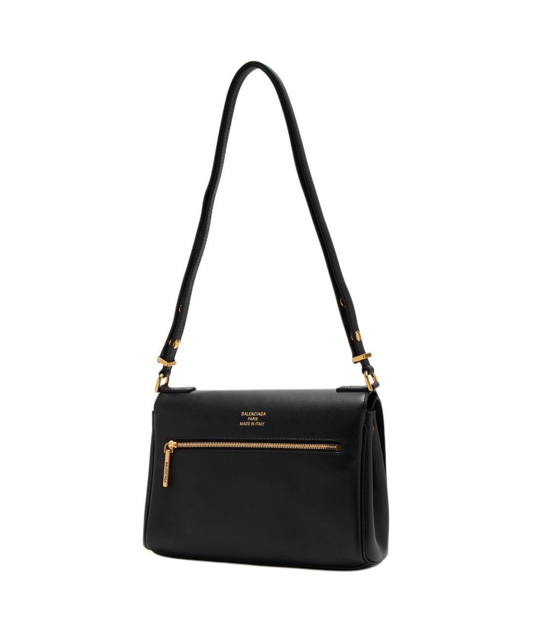 BALENCIAGA Черная кожаная сумка через плечо, фото 2