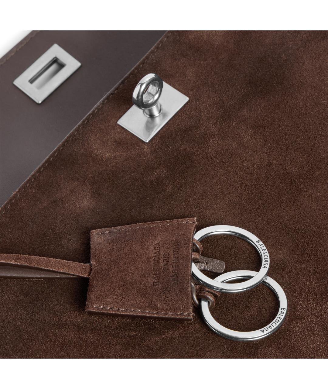 BALENCIAGA Коричневая замшевая сумка через плечо, фото 6