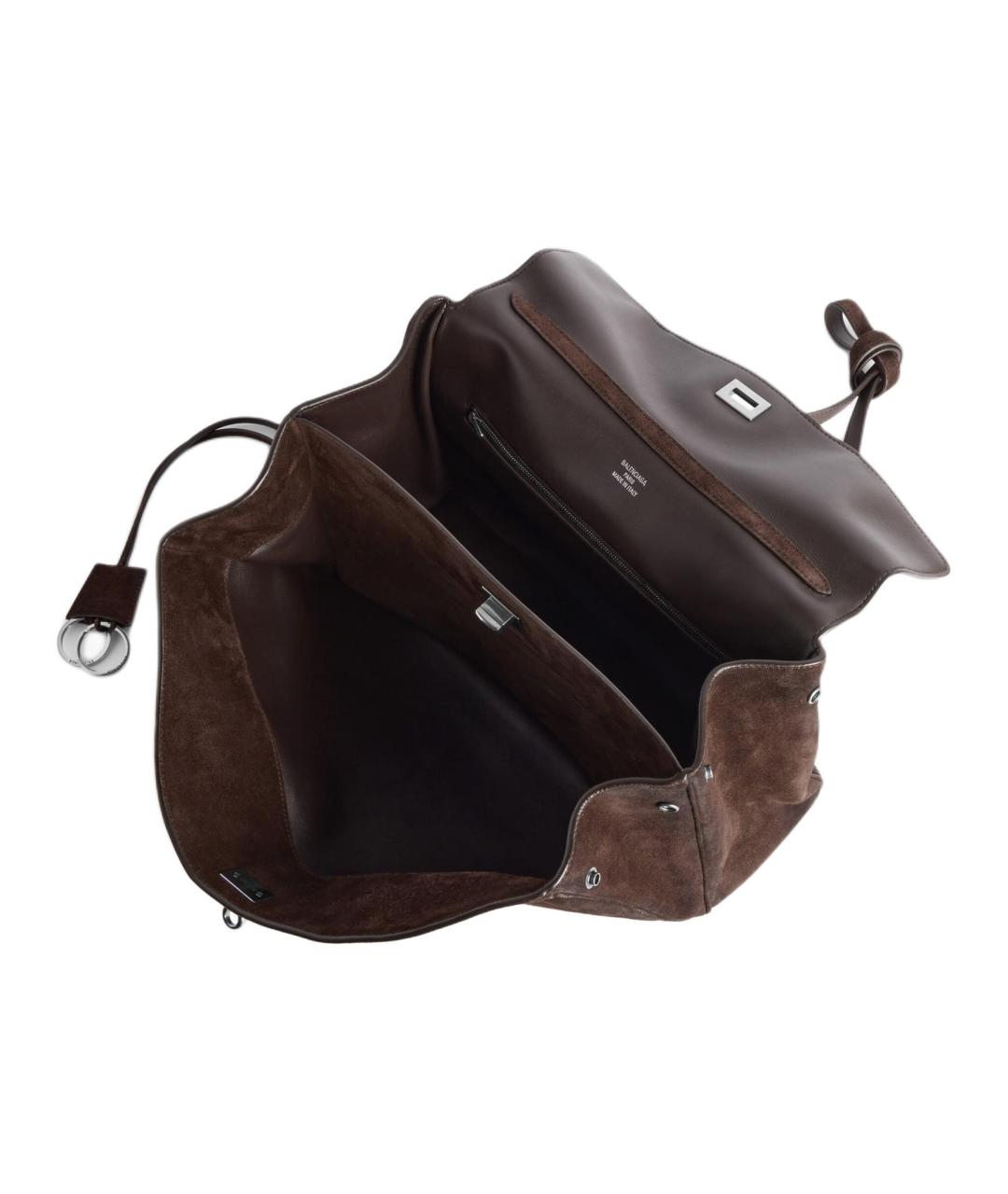 BALENCIAGA Коричневая замшевая сумка через плечо, фото 5