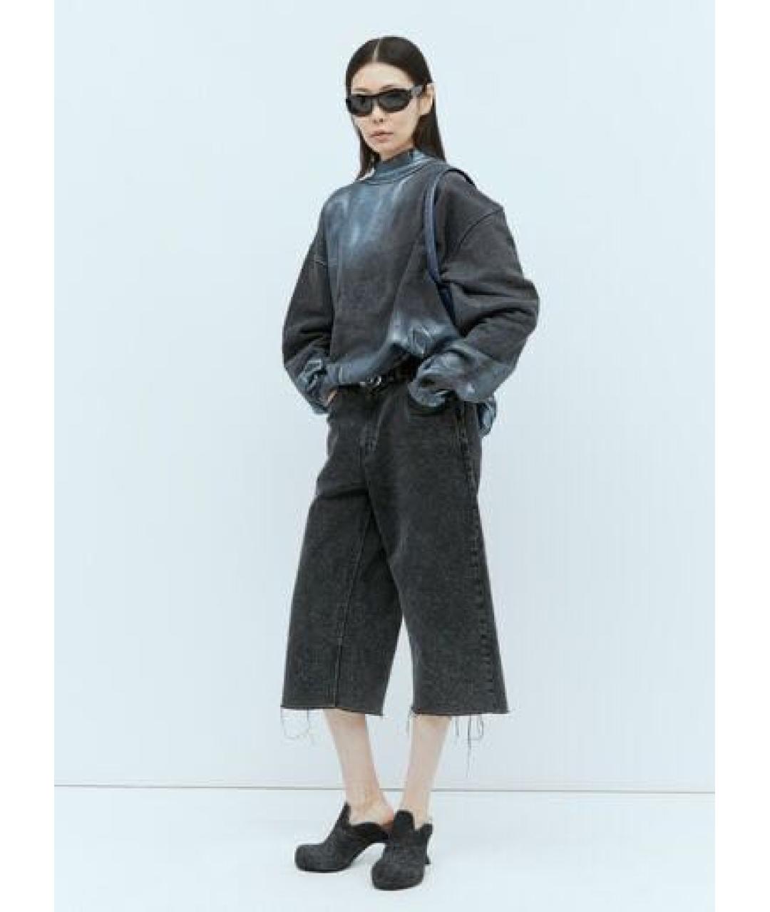 DIESEL Темно-синие текстильные мюли, фото 7