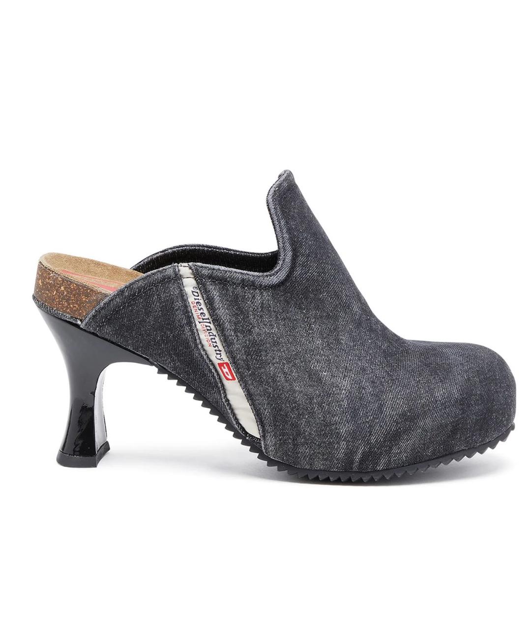 DIESEL Темно-синие текстильные мюли, фото 9