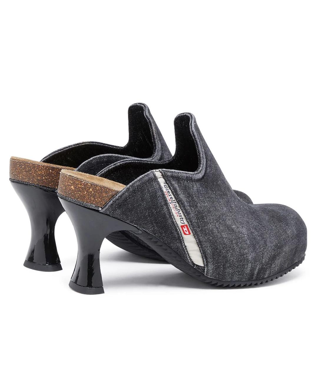 DIESEL Темно-синие текстильные мюли, фото 4