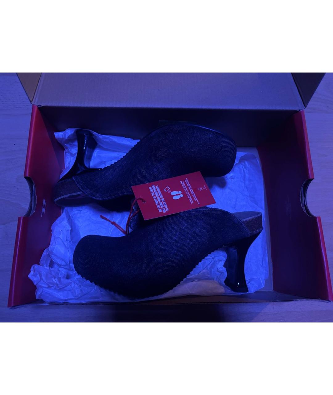 DIESEL Темно-синие текстильные мюли, фото 5