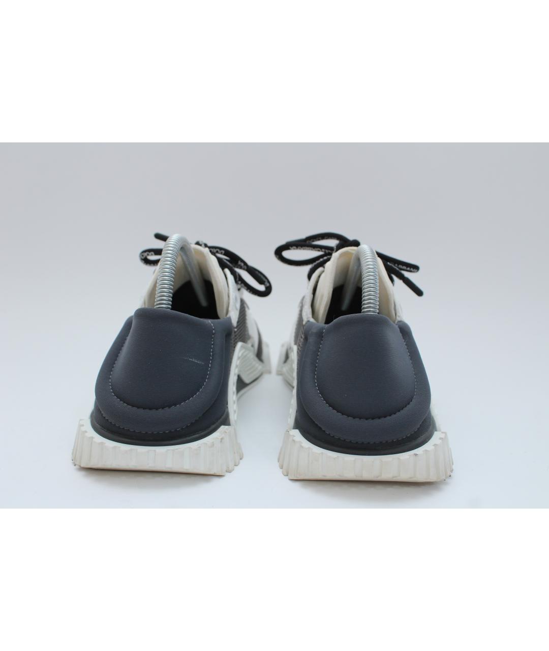 DOLCE&GABBANA Серые текстильные низкие кроссовки / кеды, фото 6